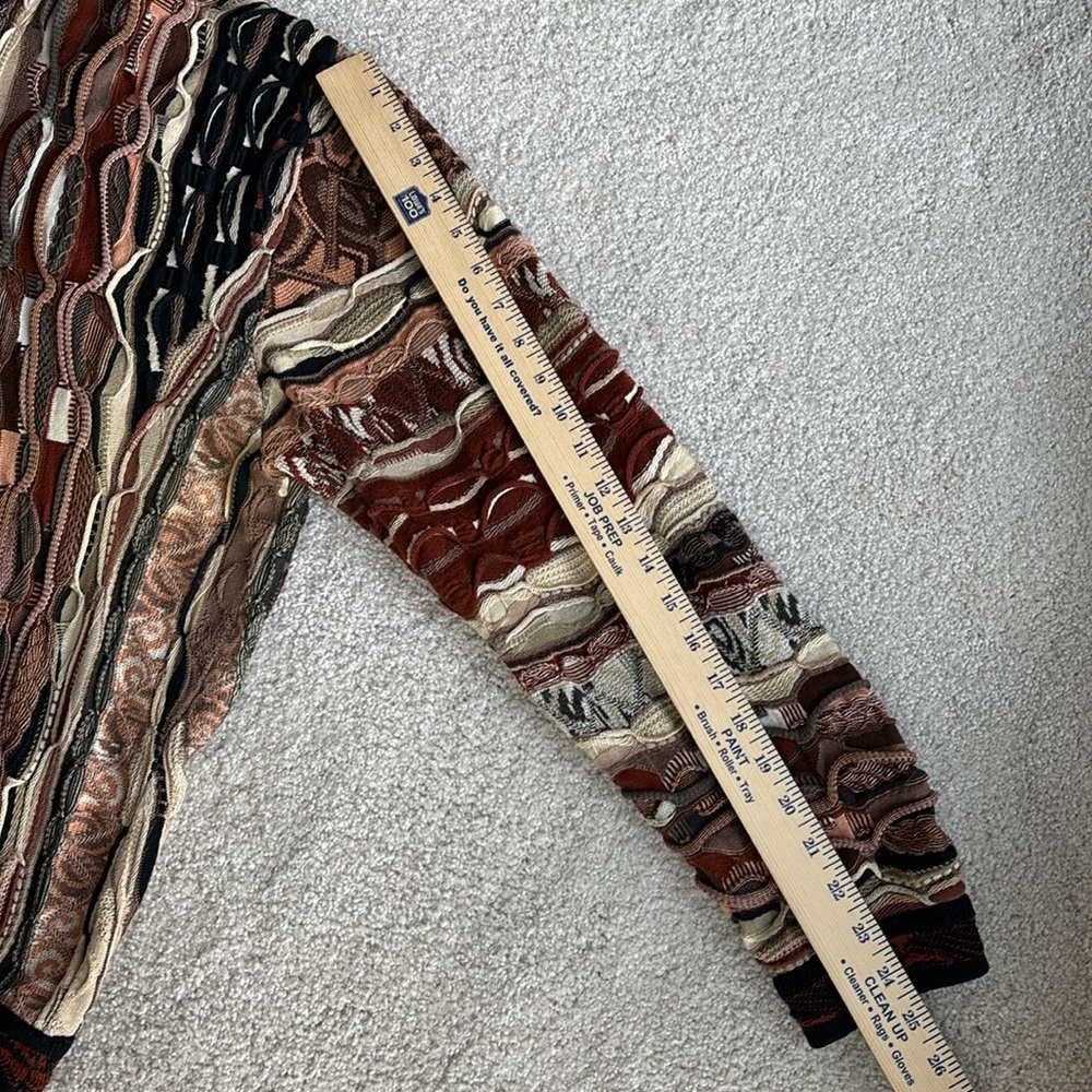 Vintage‎ COOGI Australia Brown Tan 3D Knit Sweater 90’s Cotton Men’s Size Large - Picture 10 of 13